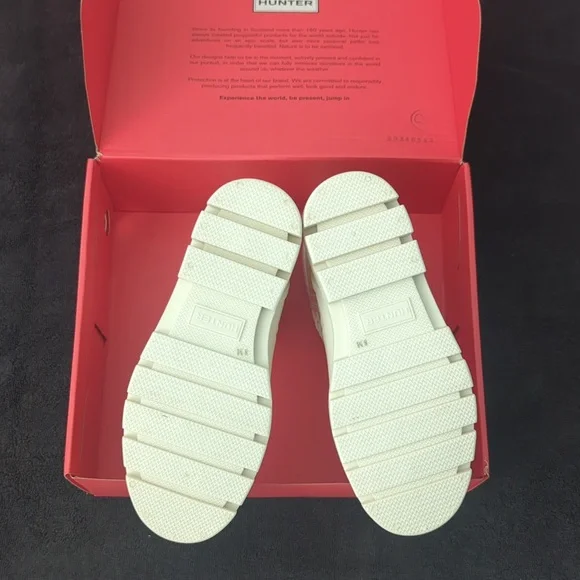 NWT Hunter Combat Silhouette Rain Boots in Ivory - Picture 5 of 8